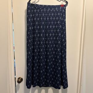 Terra & Sky Navy Blue Diamond Maxi Skirt